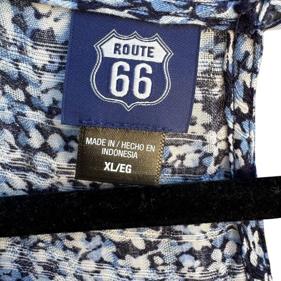 Route 66 Kmart Vintage Womens Blue Floral Flutter Sleeve Boho Shirt Blouse New X - Picture 6 of 9
